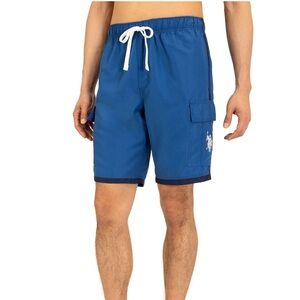 Polo Assn | Mountain Blue cargo Swim Shorts with White Drawstring